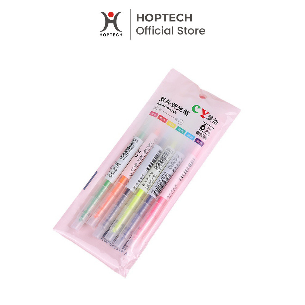 

LW - HIGHLIGHTER STABILO WARNA WARNI ISI 6PCS 2IN1 2 ARAH / PENSIL STABILO PANJANG WARNA 2 SISI / STABILO SET