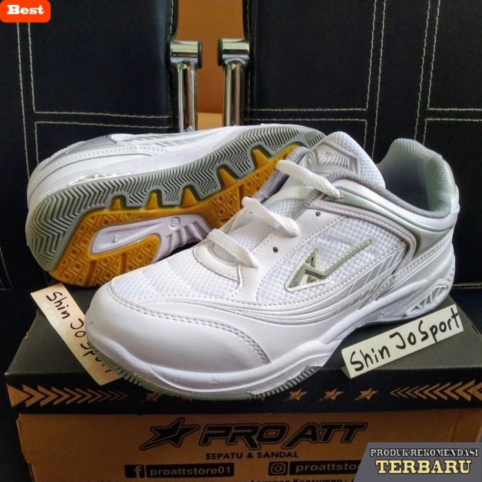 rekomendasi sepatu olahraga brand lokal SEPATU BADMINTON PUTIH WHITE PRO ATT ORIGINAL 40 - 43 LIMITE