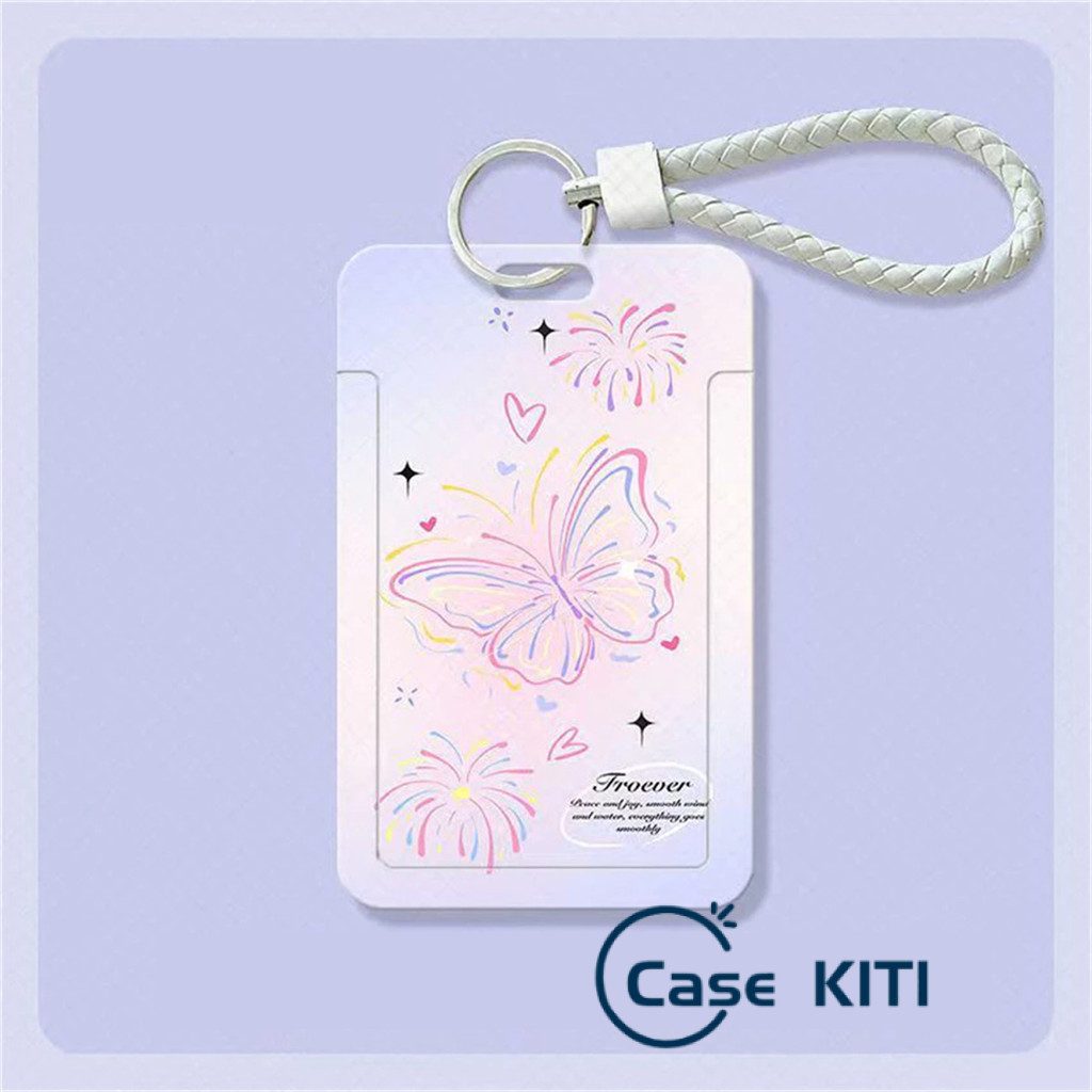 

ID Card Holder Motif Kupu Kupu Merah Muda Biru Yang Bergaya Korea | Tempat Pelindung Kartu Nama Photocard Sekolah Kantor Photocard Photo Card CASE KITI