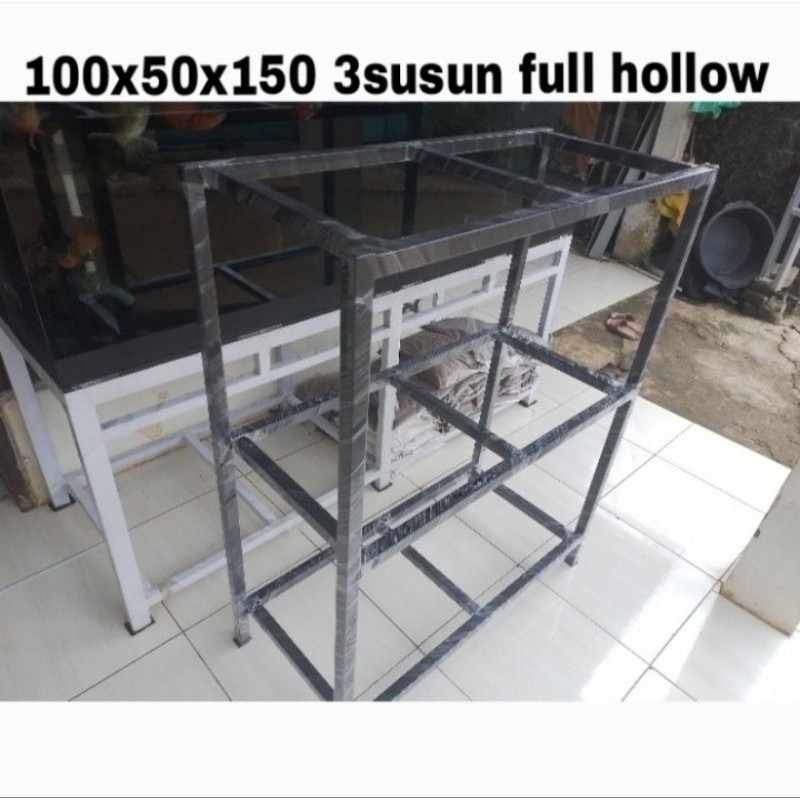 rak aquarium murah ukuran 100x50x150 3susun full hollow