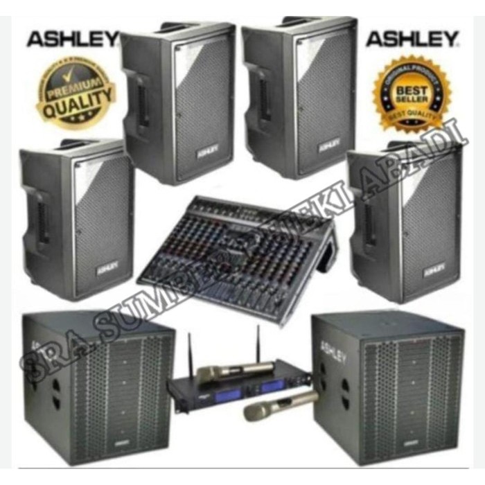 DISTRIBUTOR Gosir Paket Sound Karaoke Speaker Aktif ASHLEY 10 Inch + Subwoofer Aktif ASHLEY 12 Inch 