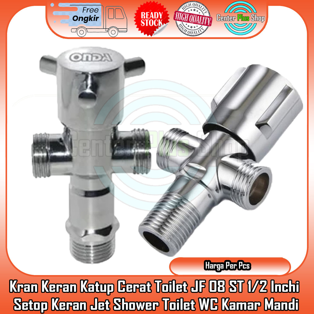 Keran Toilet Air Shower Jf 08 St 1/2 Inchi Onda Kamar Mandi Wc Stop Kran Setop Keran Air Cabang T Bi