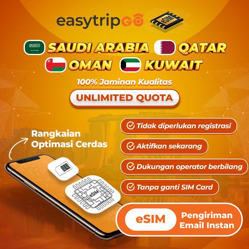 Easytripgo eSIM Saudi Arabia Qatar Oman Kuwait Unlimited Internet Data| Travel eSIM Umroh Haji Unlim