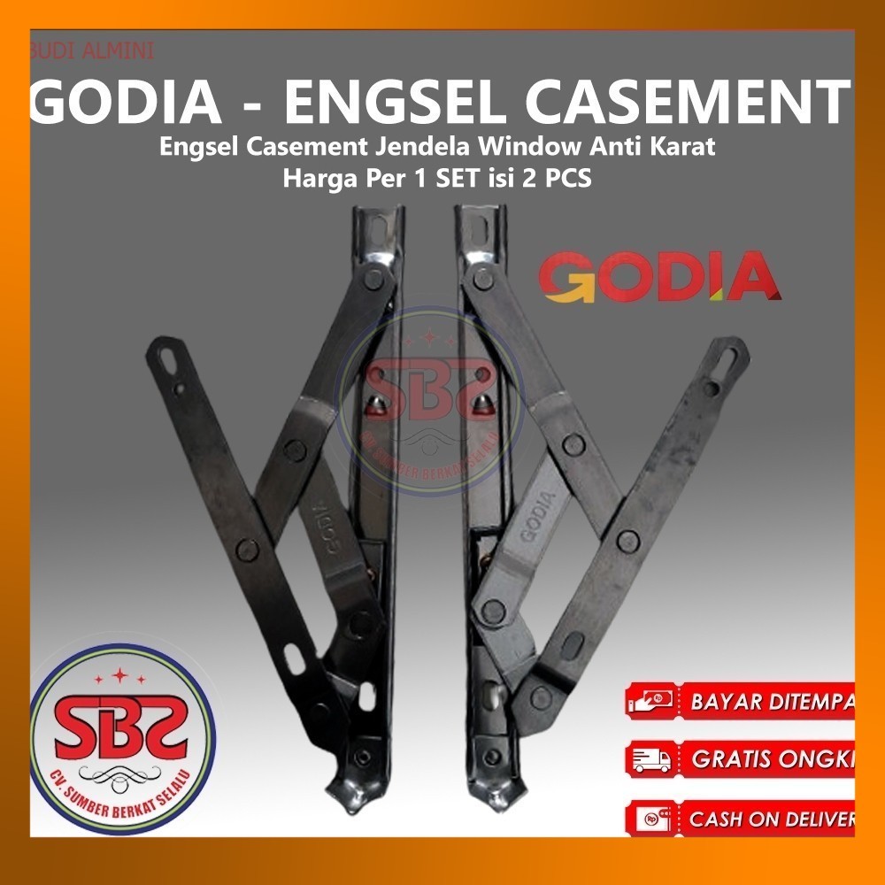 GODIA - ENGSEL CASEMENT - Engsel Jendela Casement Window Kayu Alum 8'' 10" 12" 14" 16'' 18" 20" In