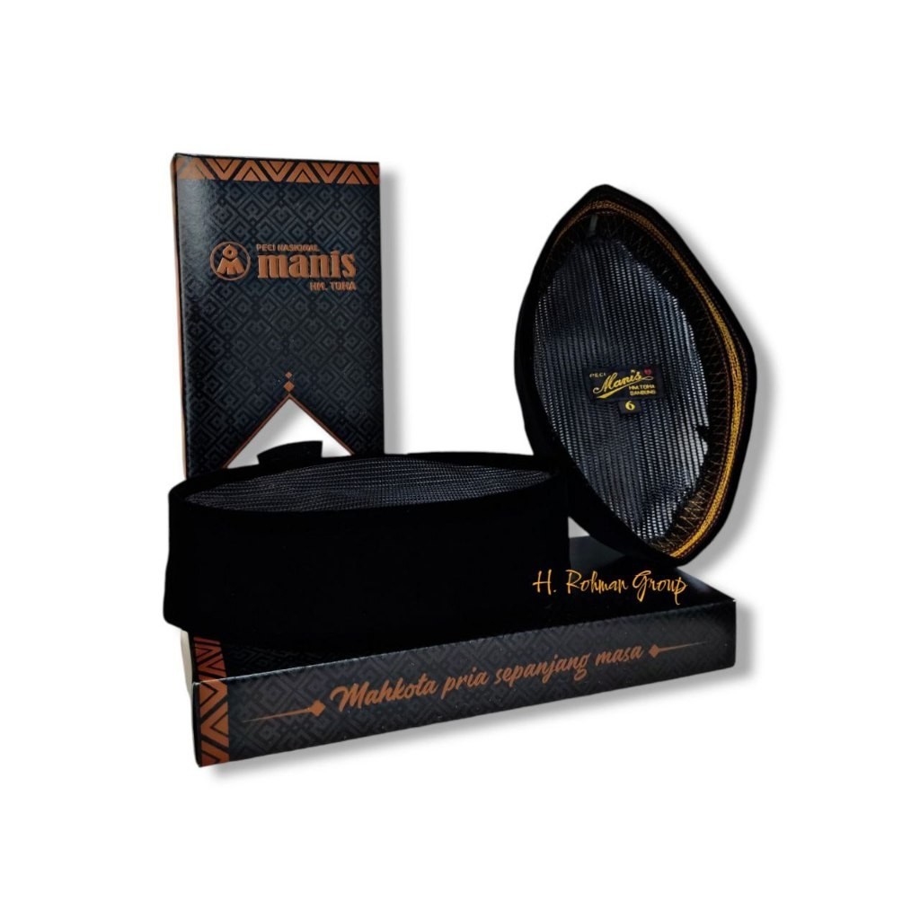 Peci Manis Bandung Hitam Polos Full AC Tinggi 7 8 9 10 11 Kopiah Pria Kopyah Santri Kopeah Dewasa CO