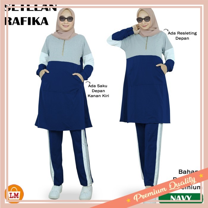 Set Sport Baju Olahraga unisex murah Kekinian keren /Setelan Training Olahraga Wanita Muslim RAFIKA 