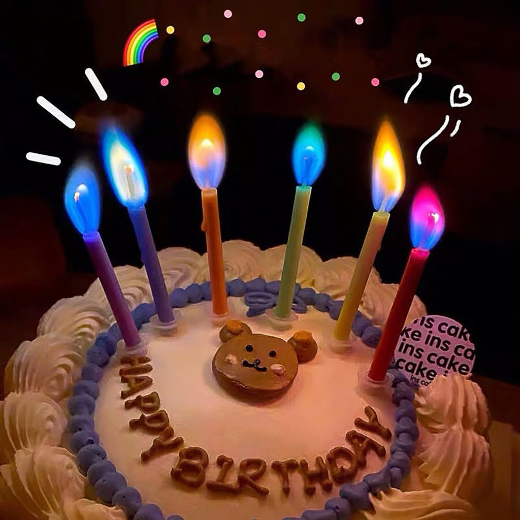 

Multicolour Flame Candles Colorful 6/12pcs/pack Wedding Party Birthday Cake Candles Decoration Party Supplies for Children Kids