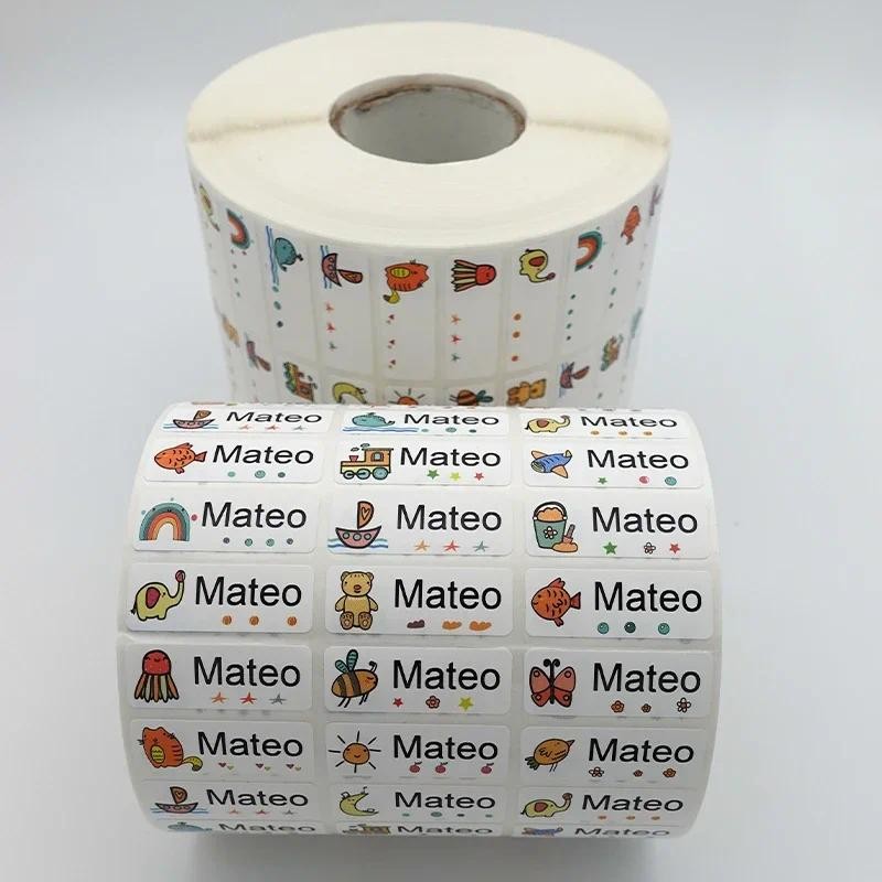 

120Pcs Name Tag Sticker Customize Waterproof Stickers Children School Stationery Water Bottle Pencil Kawai Name Labels for Kids