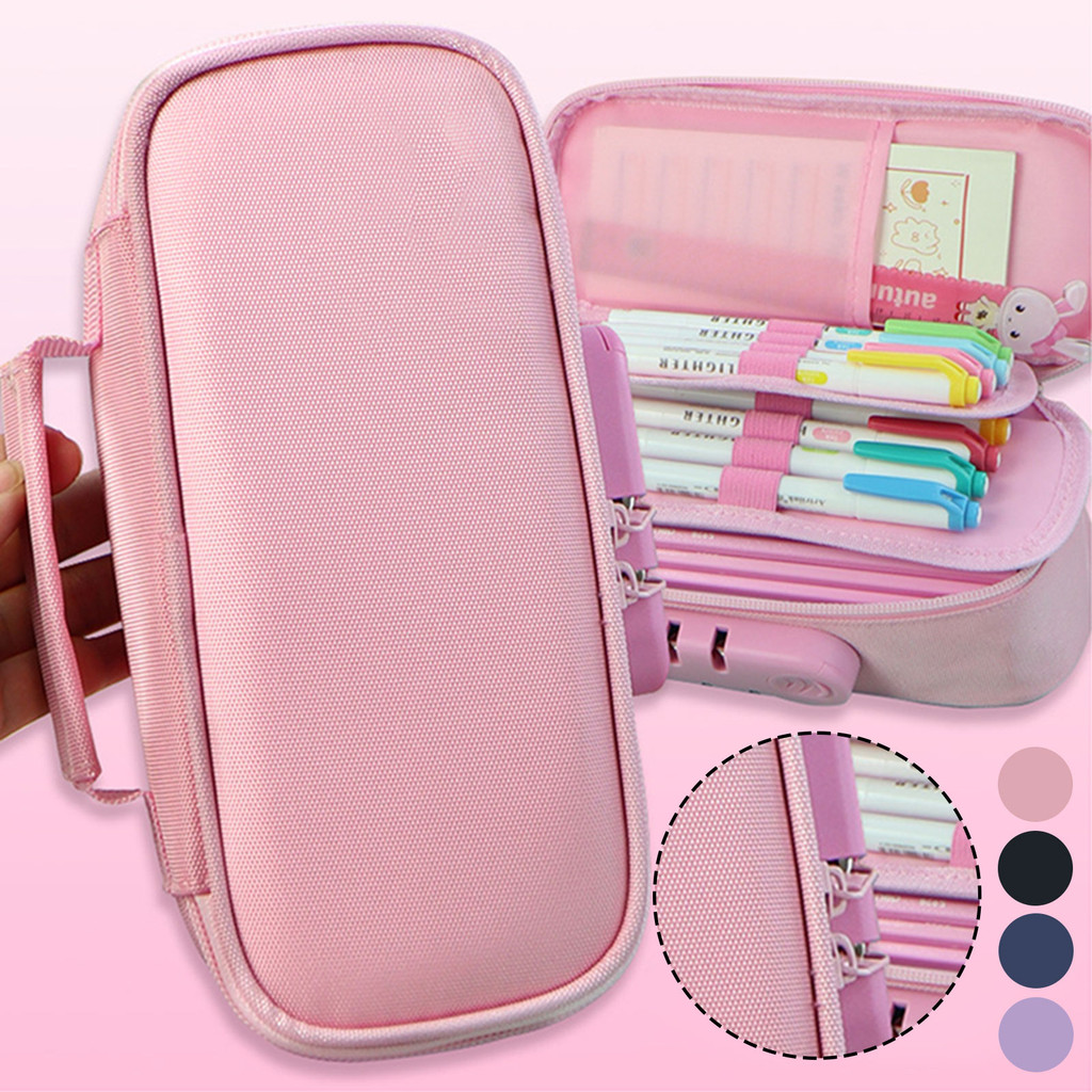 

Portable Pencil Case With Password Lock Large Capacity Pencil Bag Student Stationery Organiser For School Students Pencil Pouch