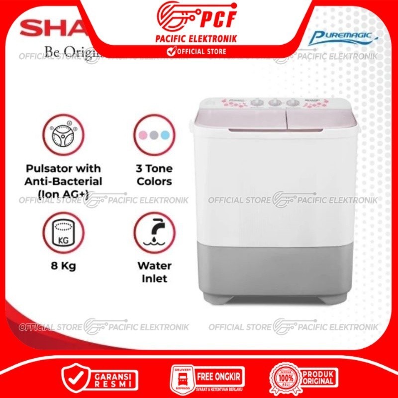 Mesin Cuci Sharp 8kg ES-T90MW / 90MW