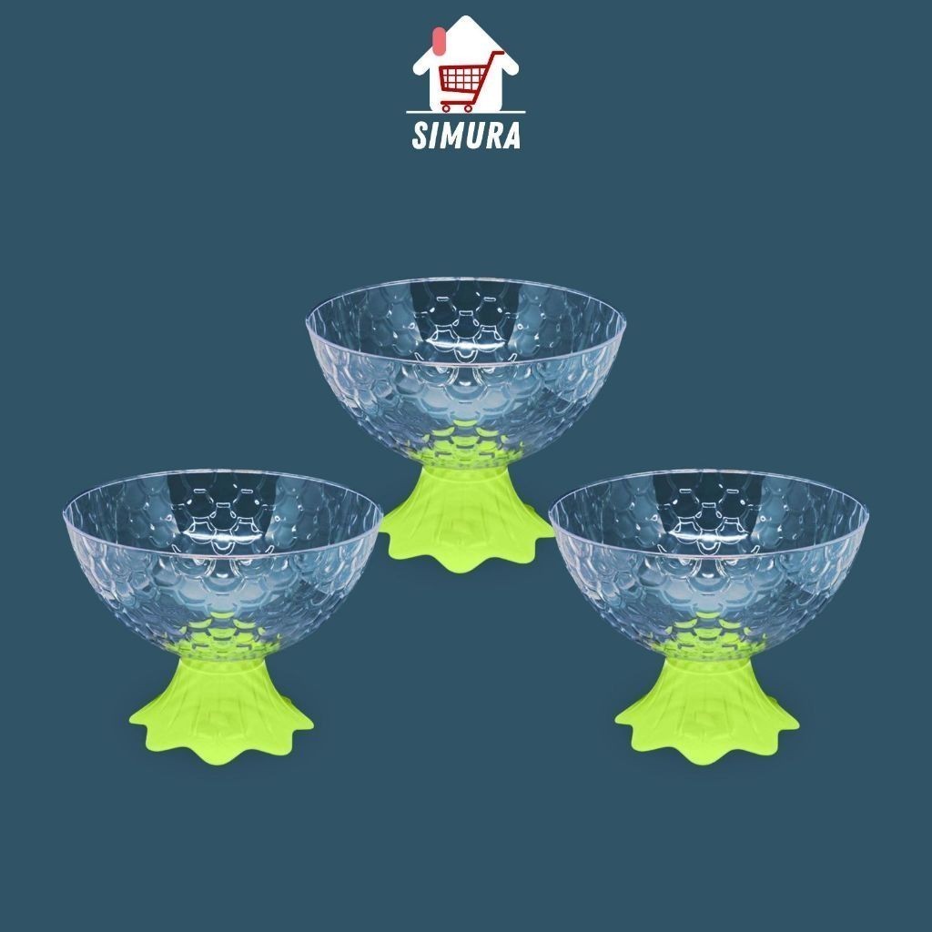 3PCS GELAS MANGKOK BUAH IKAN KAPASITAS 2000ML | MANGKOK GELAS ASTHETIC | MANGKOK ES ( MBMI 7060 H ) 