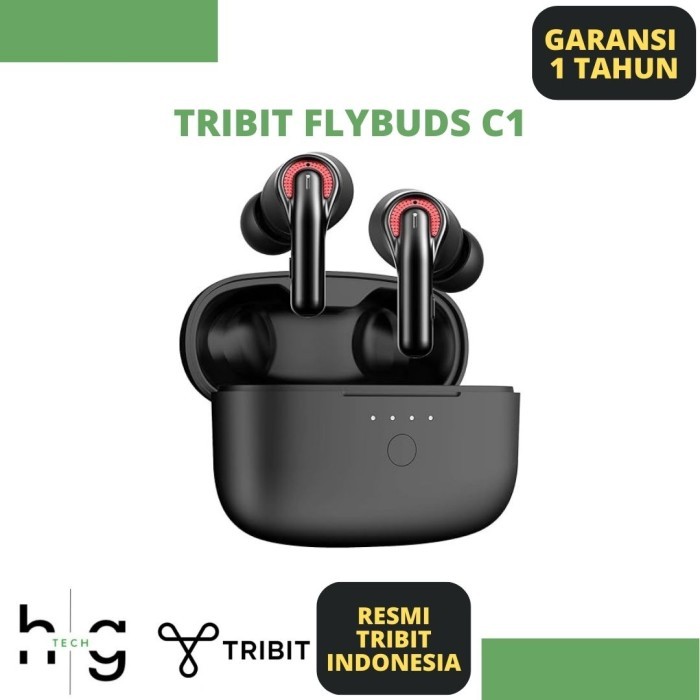 Tribit FlyBuds C1 Resmi Tribit Indonesia TWS Wireless Earbuds Qualcomm QCC3040 Bluetooth 5.2 4 Mics 