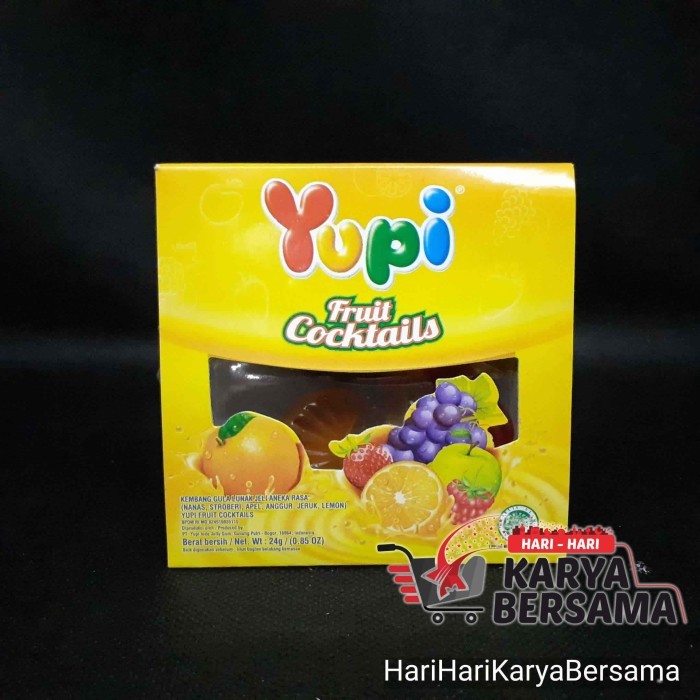 

MAKANAN RINGAN PERMEN YUPI JELLY FRUIT COCKTAILS 24GR