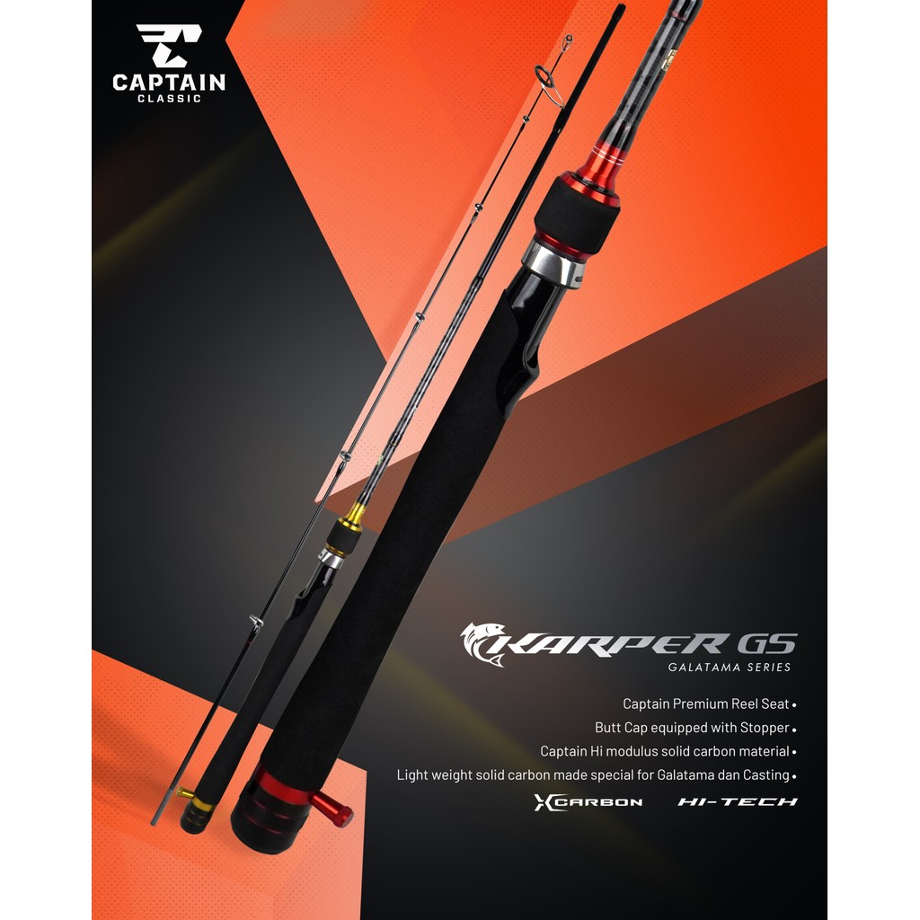 Joran Pancing CAPTAIN KARPER GS 165cm / 180cm ( 6-14lbs - 10-20lbs ) Carbon Solid Murah