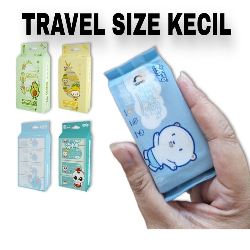 [TRAVEL SIZE KECIL] TISU BASAH MINI TISU BASAH KARAKTER WET TISSUE TRAVEL PRAKTIS KECIL SATU PAK ISI