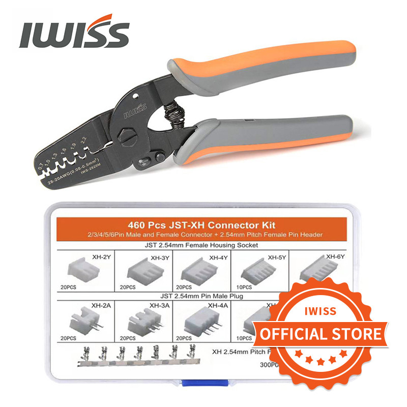 IWISS IWS-2820 460PCS JST-XH Connectors kit mini hand crimping pliers set Crimping Tools for JAM, Mo