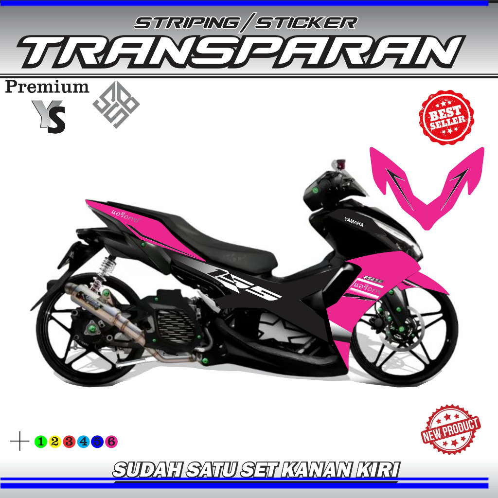 STRIPING TRANSFARAN Striping Bening Transparan Stiker Aerox New 155 Connected Thailand