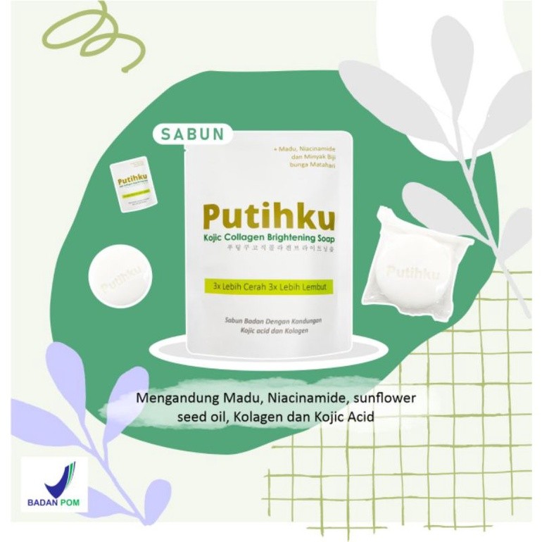 BPOM|SABUN PUTIHKU|SABUN VIRAL|GRADE A|KUALITAS TERBAIK|SABUN KOJIC ACID|SABUN COLLAGEN|SABUN PEMUTI