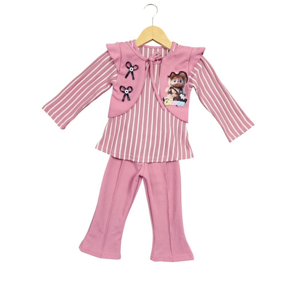 One set anak perempuan Setelan baju labubu Baju anak cewek setelan knit anak perempuan bahan knit