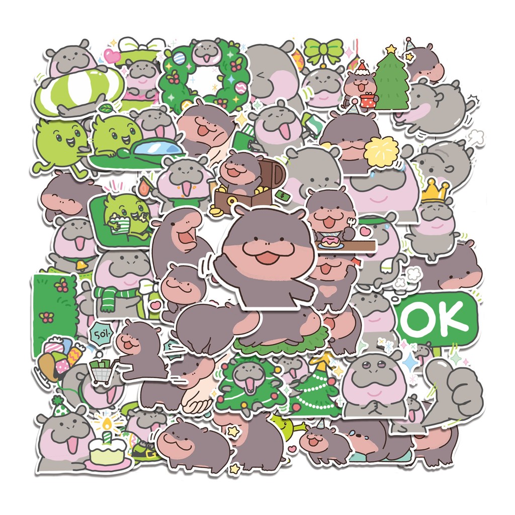 

COD 50 Pcs Stiker Aunjai x Moo Deng Lucu Anti Air Untuk Dekorasi Notebook Sepeda Skateboard Handphone