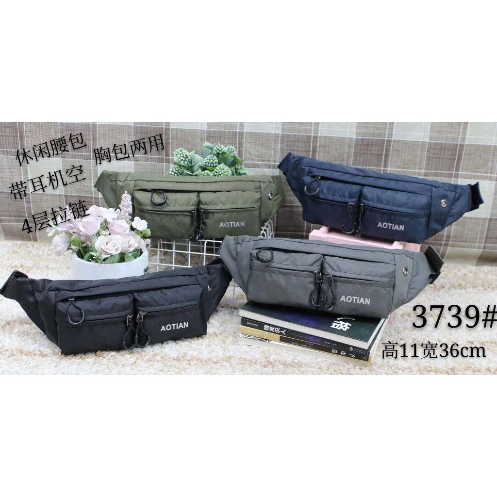 Tas Wanita Import Pinggang Selempang Waistbag Waist Bag AOTIAN AT3739 3739 Bahan Parasut Kualitas Su