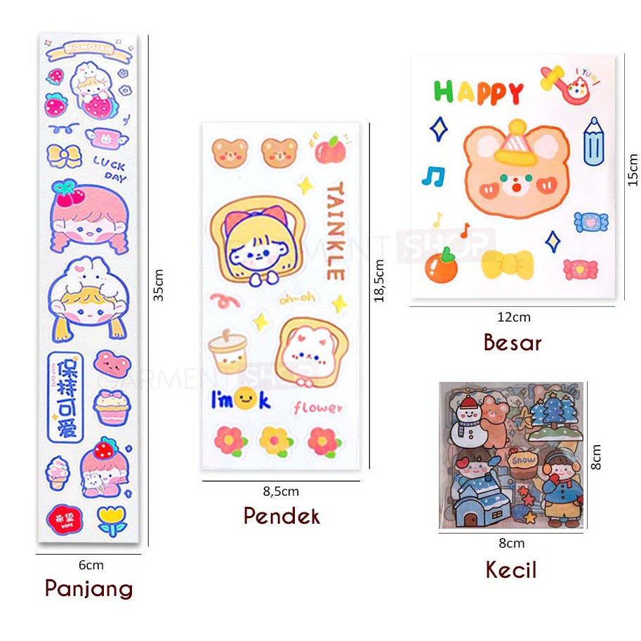 

CORNEL STORE Sticker Aesthetic Kelinci Beruang Lucu Stiker Dekorasi Journal Scrapbook Decor Stickers