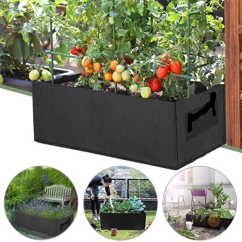 Rectangular Felt Plant Bag Garden Plant Grow Bag Outdoor Potato Tomato Vegetable Planting Container 