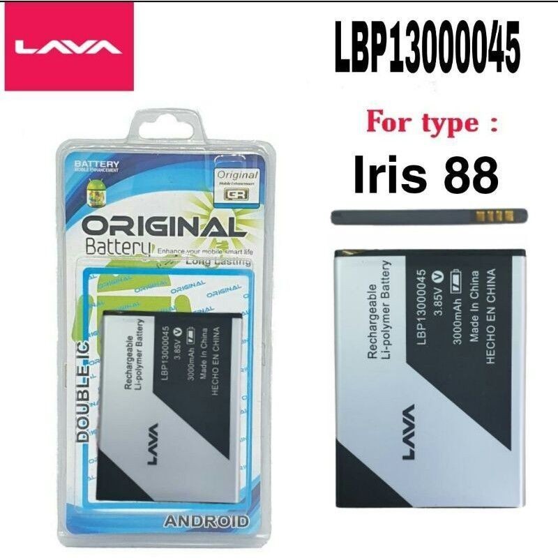 Battrey Baterai iris 88 original LAVA LBP13000045 LAVA
 LAVA Iris 88 LAVA LBP13000045
 Original