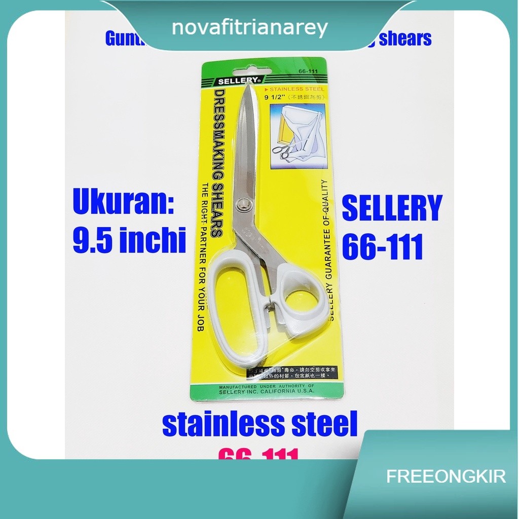 

Sellery 66-111 Gunting Kain 9.5 inch / Dressmaking Shears kulit karton