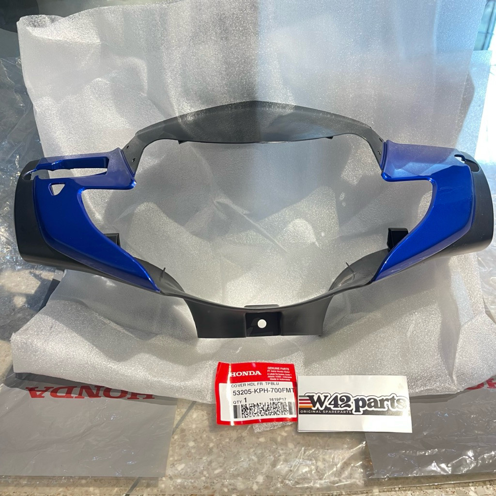 BATOK KEPALA LAMPU DEPAN SUPRA X 125 OLD LAMA VISOR BIRU ORIGINAL AHM 53205 KPH 700FMT