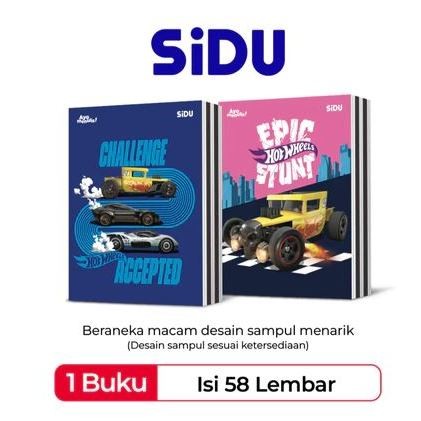 

[1 BUKU] Buku Tulis Hotwheels 58 Lembar - Sidu