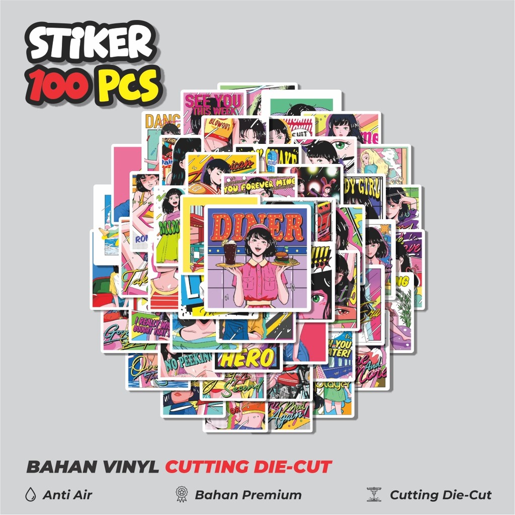 

Terbaru! 50 pcs Stiker Comic Magazine Girls Dekorasi Lucu Kreatif untuk Notebook, Skateboard, HP