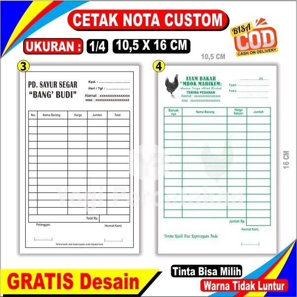 

AHHA NOTA BON KWITANSI 2 RANGKAP PAKAI NOMOR DESAIN BISA REQUEST