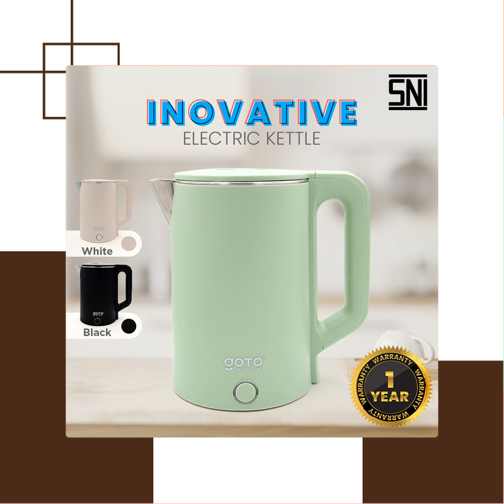 Goto Sola Electric Kettle Teko Listrik Pemanas Air Stainless Steel