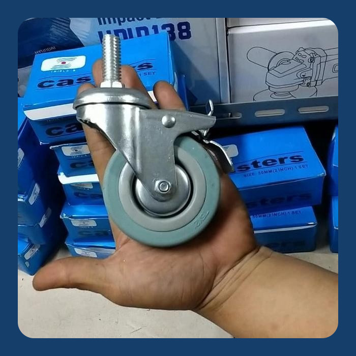 Roda Srew Abu 3Inch Roda Tusuk Abu 3 Inch Roda Troli Abu Drat M12 Rem Gratisongkir