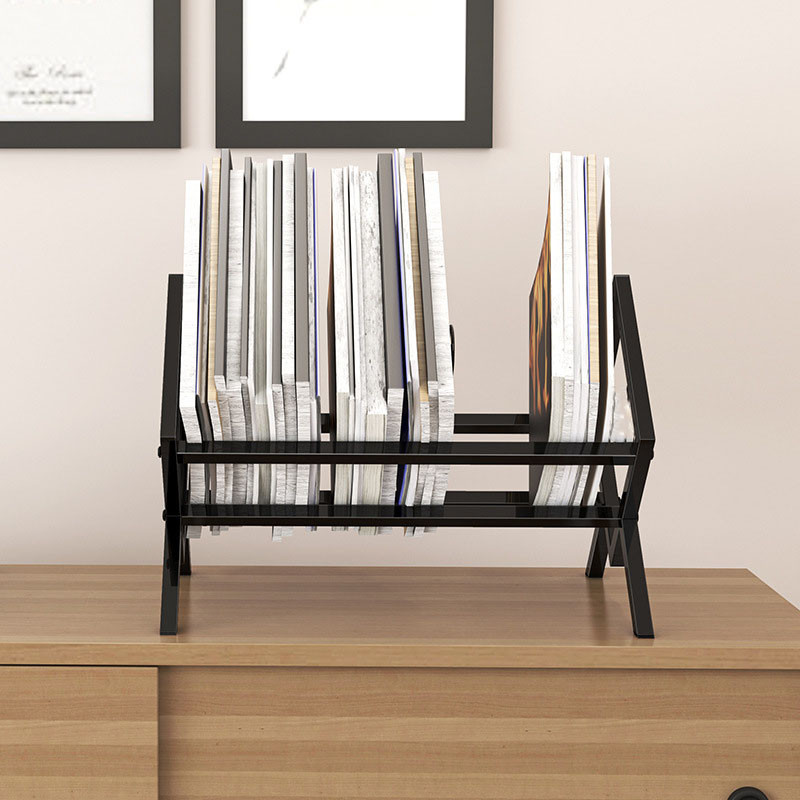 

Magazine Book Vinyl Record display stands – Metal Black Vinyl Record Holder LP Music Albums Display Rack Decorative Shelves
