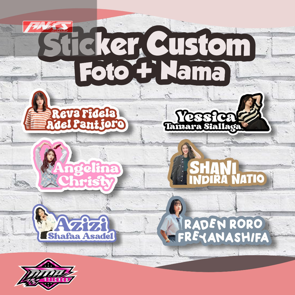 

sticker viral ( 5 - 15Pcs ) STICKER CUSTOM NAMA + FOTO CUTTING VIRAL WATERPROOF