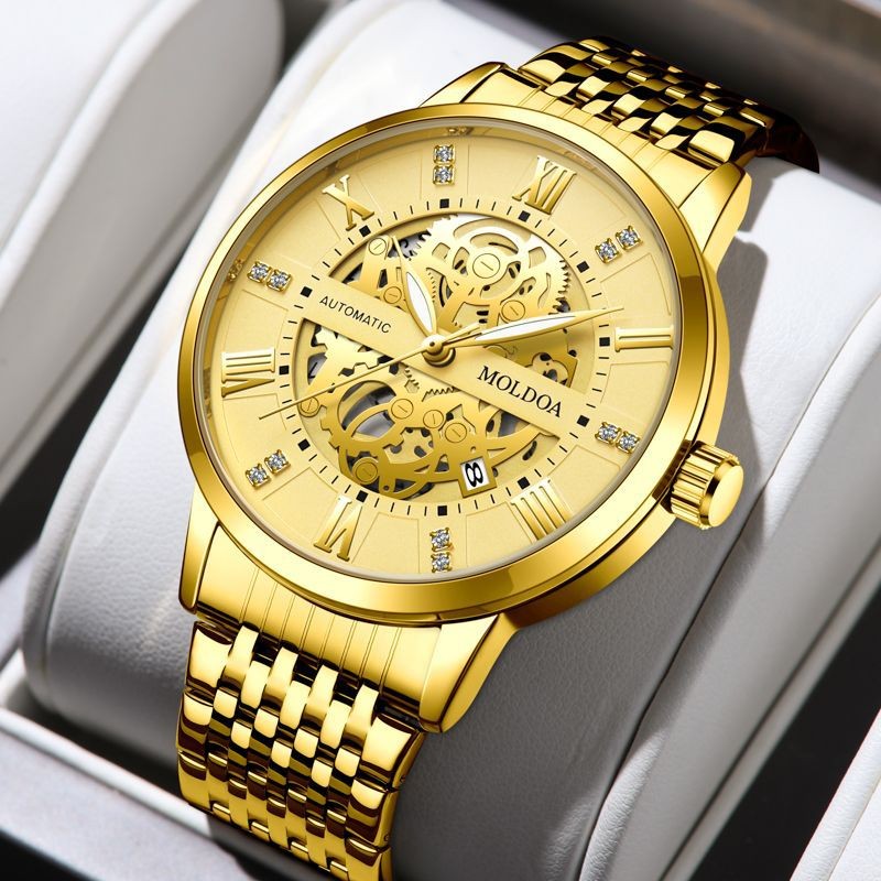 

Jam Tangan Mekanik Otomatis Skeleton Tahan Air Tren Bisnis Kalender Bercahaya Jam Tangan Pria Penjualan Langsung dari Pabrik Dropshipping Satu Potong