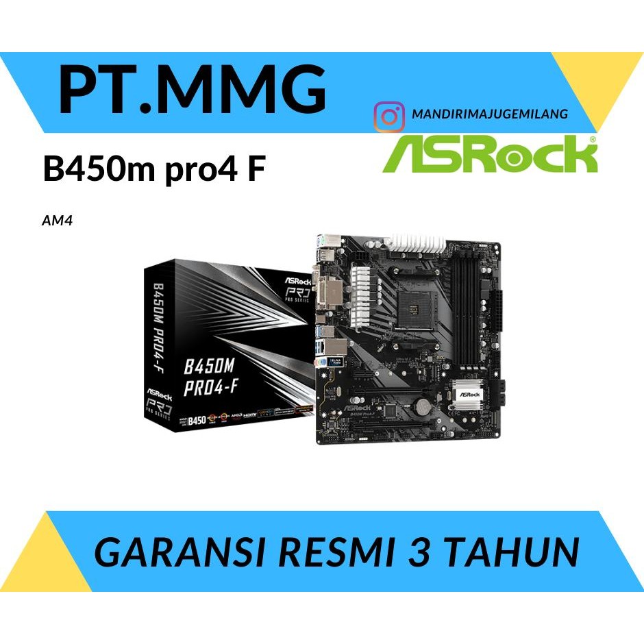 Motherboard ASROCK B450M Pro4 F R2.0 R2 AMD AM4 DDR4 B450 M Pro4 F