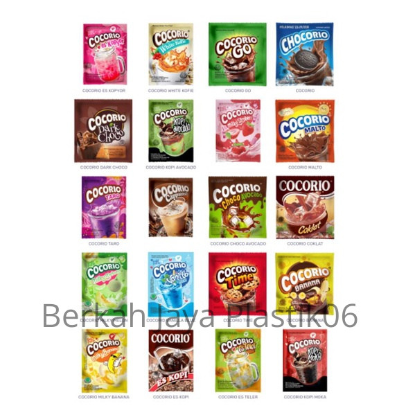 

Cocorio / Minuman Instant Serbuk Aneka Rasa 1 Renceng = 10Sachet