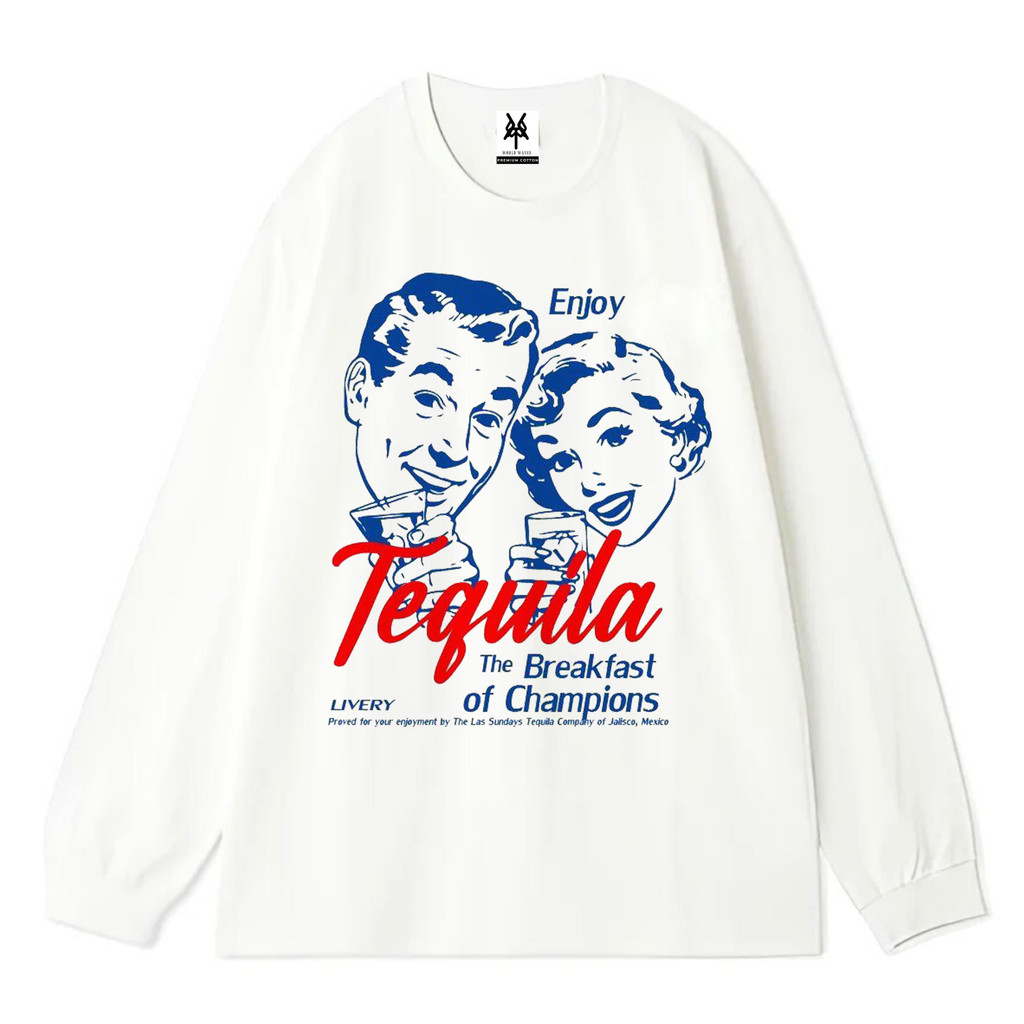 Patternmerch "tequila the breakfast" Oversize T-Shirt | Longsleeve Oversized | Kaos