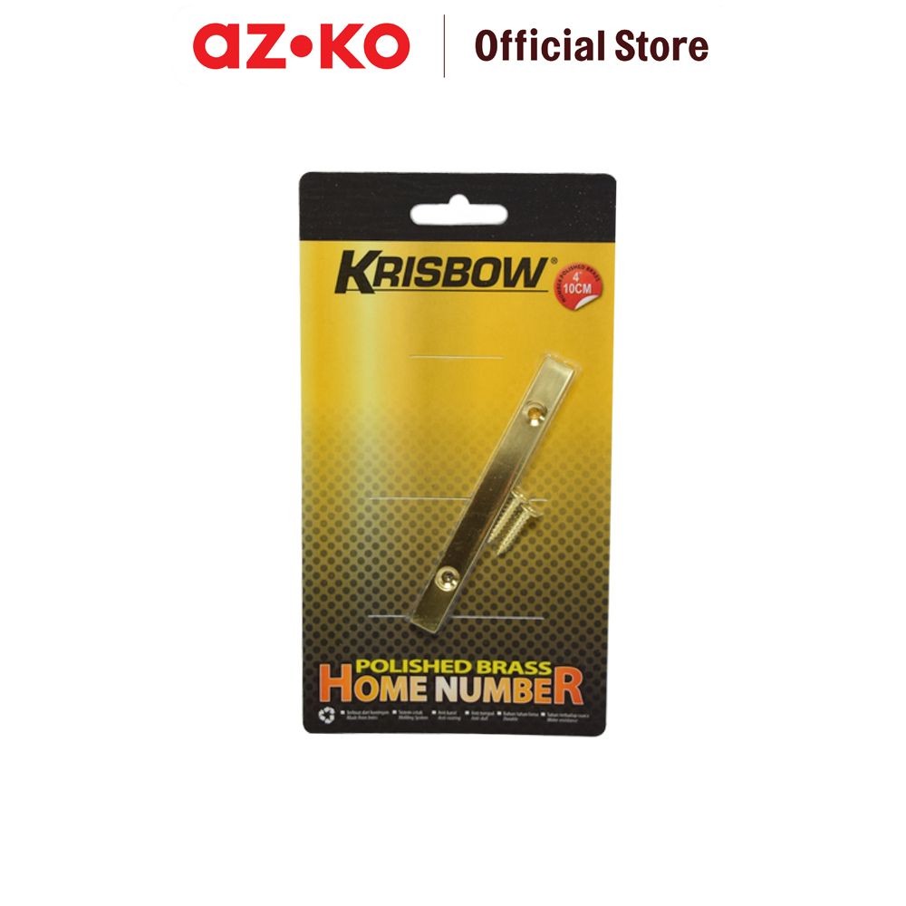 AZKO Krisbow Simbol Rumah Kuningan Garis Miring - 10 cm Simbol Penanda Rumah Hiasan Symbol Garis Mir