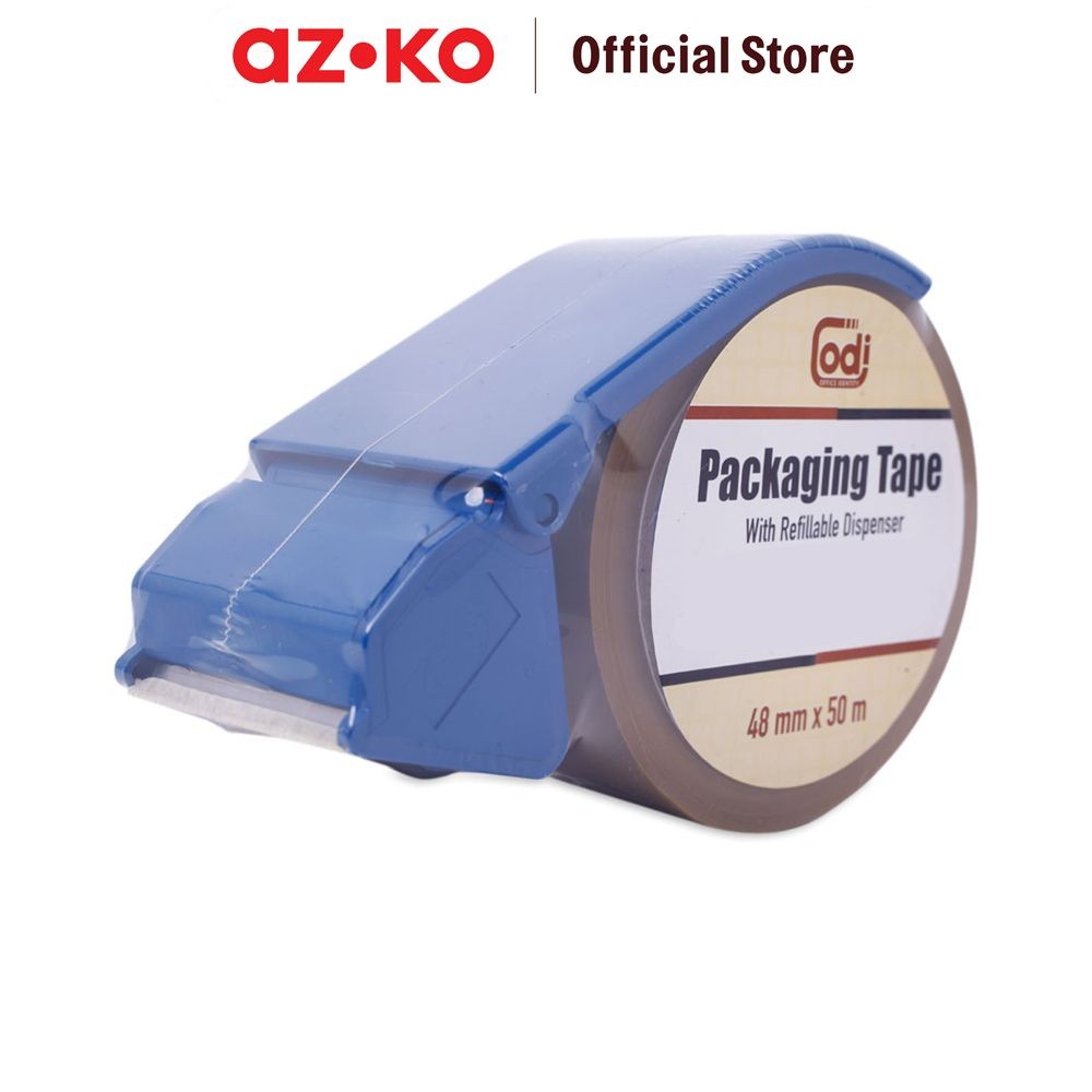 

AZKO Odi Pita Perekat Dengan Pemotong 48 Mm X 50 mtr - Cokelat Packing Tape Isolasi Lakban Perekat Alat Penempel Tape Adhesive