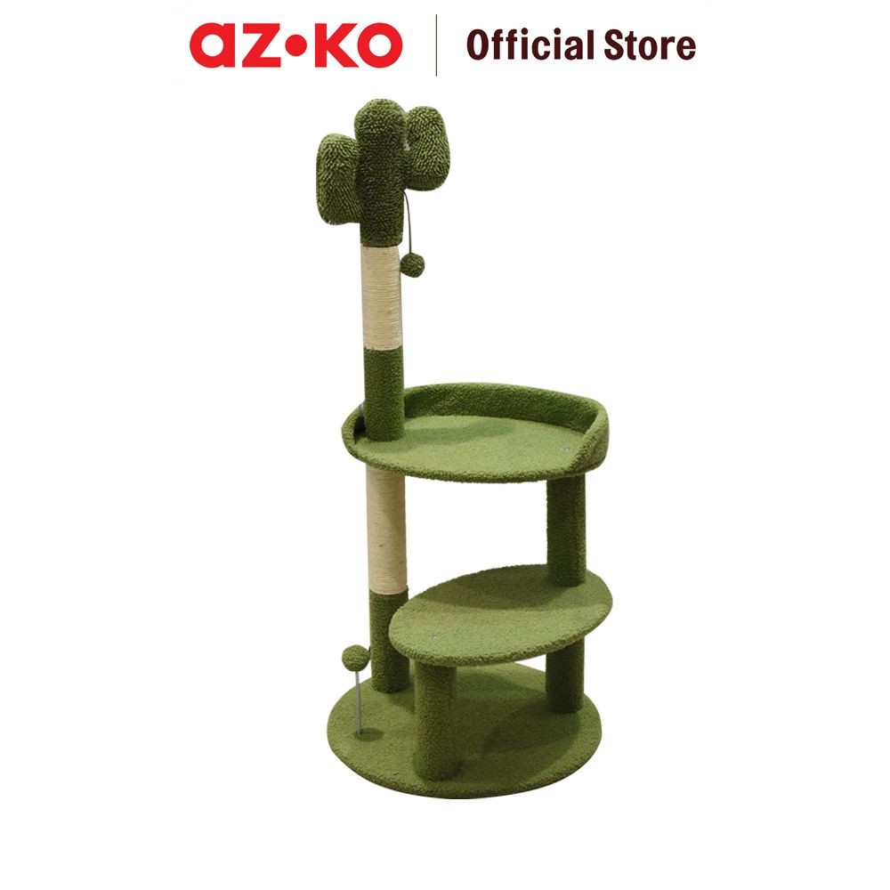 AZKO Paws N Tail 49x49x111 cm Pohon Bermain Kucing Cactus - Hijau Cat Tree Toy Mainan Cakaran Garuka