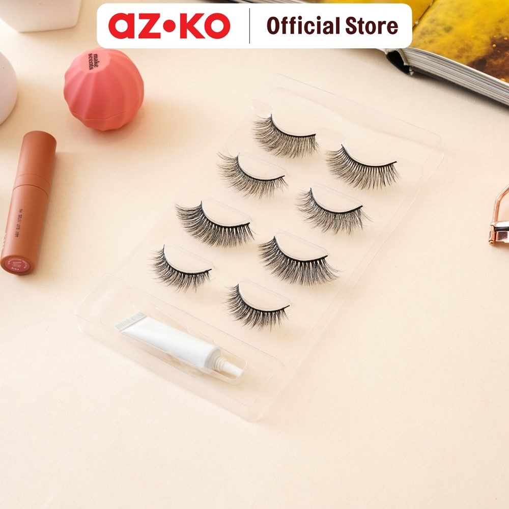 AZKO Ataru Set 4 Pcs False Eyelashes Night Glam Kosmetik Pelengkap Kecantikan Mata Bulu Mata Buatan 
