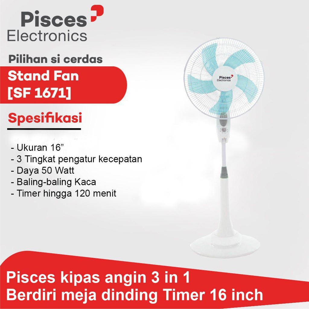 Kipas Angin 16 Inch 3 IN 1 FAN PISCES SF 1671 PRO 16"
