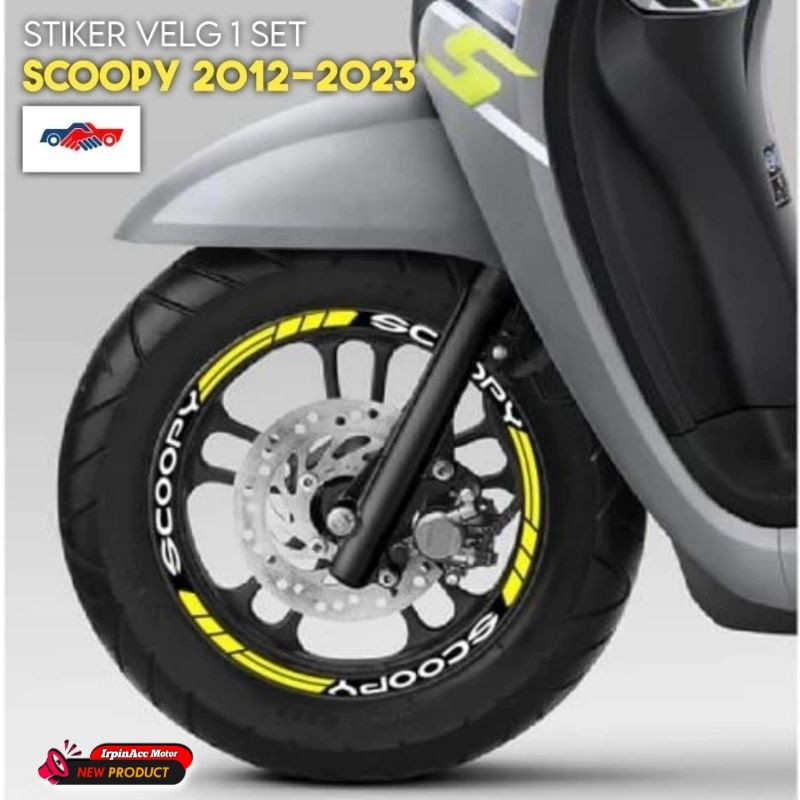 Stiker Velg Scoopy Stiker Ban Scoopy 2013 - 2023 Bisa Pakai Fullset Depan Belakang