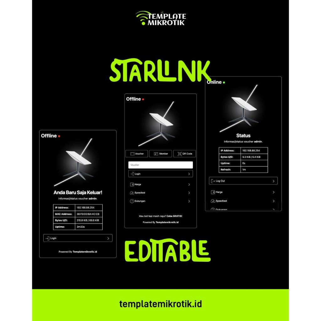 Template Login Page Mikrotik | Login Page Starlink | Template Mikrotik