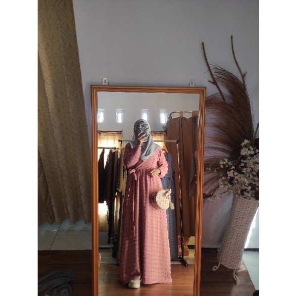 MAYRA DRESS Gamis crinkle cey uragiri two tone