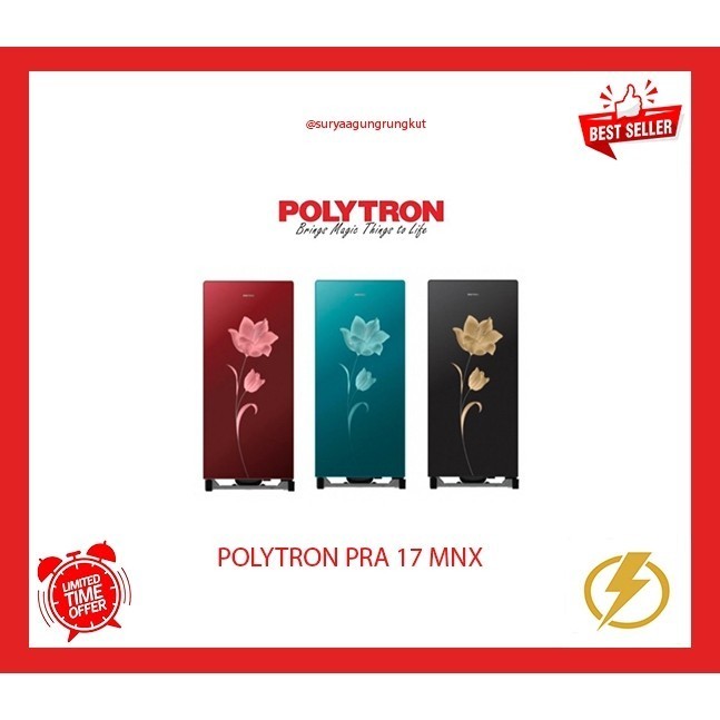 KULKAS POLYTRON 1 PINTU 170 LITER 75 WATT PRA - 17 MNX